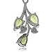 Silvershake 2.76ct. Natural Peridot 925 Sterling Silver Leaf Pendant