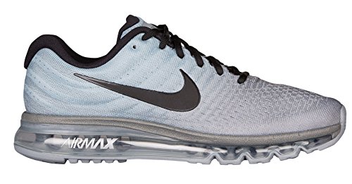 Nike Mens Air Max 2017 Running Shoes Tumbled Grey/Black/Stealth 849559-003 Size 9