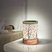 Foromans Classic Oil Wax Melts Warmer White Metal Cover Forest Design and Soild Wood Base Fragrance Candle Warmer Lamp for Home Décor