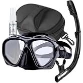 Prescription Snorkel Mask with Magnifying Lenses for Presbyopia Adults | +2.0~+5.0 farsighted presbyopia lenses, scratch resistant, leakproof fit, adjustable strap for recreational water sports
