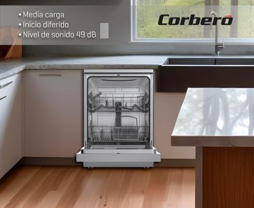 Corbero-gama de máquinas de lavar louça plus | clvm605x | 12 serviços| 6 programas com 4 temperaturas, indicadores led, cor aço inoxidável, início atrasado, meia carga, função início-pausa, 49 db, eficiência energética e