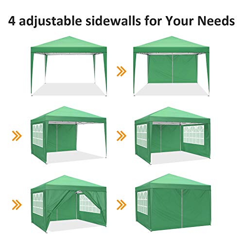 cobizi Faltpavillon 3x3m Pavillon Wasserdicht Faltbar Partyzelt mit 4 Seitenwände, Pop-Up Gartenpavillon Event Zelt… – Bild 7