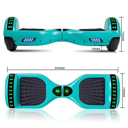 Felimoda 6.5" inch Two Wheels Electric Smart Self Balancing Scooter Hoverboard with Wireless Speaker LED Light-UL 2272 Certified for Kids Gift and Adult,Red - Thumbnail 2