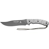 Tops Knives Longhorn Bowie RMT Full Tang Fixed Blade- Sniper Gray Blade Finish- Black Ballistic Nylon Sheath