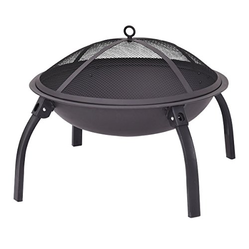 Giantex-22-Outdoor-Metal-Firepit-Backyard-Patio-Garden-Round-Stove-Fire-Pit-With-PokerRound