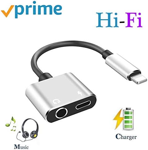 ZJHXFZ Headphone Adapter for 7/7Plus/8/8Plus/X/Xs/Xs Max Earphone Adapter Dispenser Headphone Connector Converter 2 in 1 Aux Audio Accessories Charge and Music, Quick Charge Fast Car Adapter