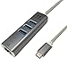 Parallel World USB 3.1 Type-C to 3 Port USB Hub with Ethernet Adapter (Diamond Gray)