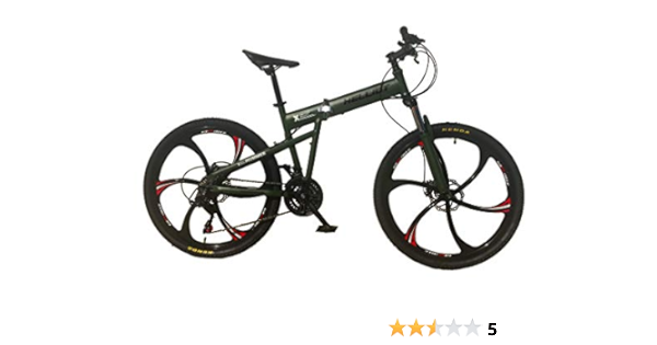 Helliot Bikes Hummer 02 Bicicleta de montaña Plegable, Adultos Unisex, Verde Militar, ML