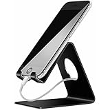 Lamicall Cell Phone Stand, Phone Dock: Cradle, Holder, Stand Compatible with Switch, All Android Smartphone, Phone XS Max XR 6 6s 7 8 X Plus 5 5s 5c Charging, Accessories Desk - Black