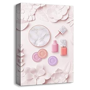 Canvas Wall Art Girls Make Up Suite Collections Painting Artwork for Home Prints Framed - 12x18 inches