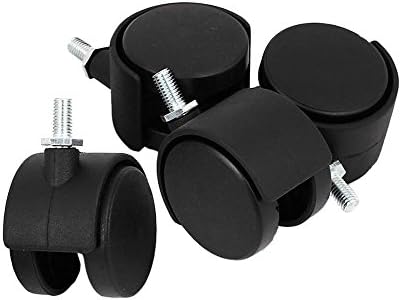 ShineIn Double Wheel 8mm Threaded Swivel Caster for Office Chair Pack of 4 (40mm Dia Wheel )