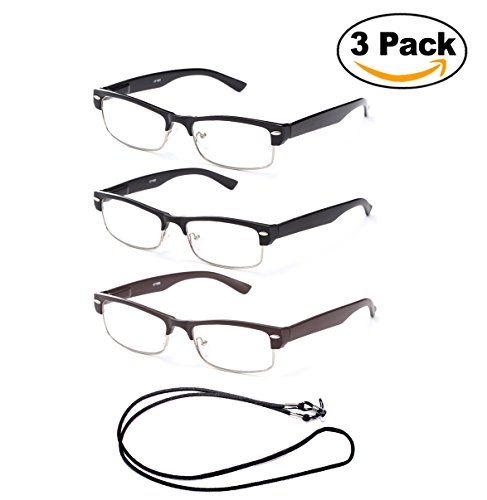 Half Frame Semi Rimless Spring Hinge Fashion Reading Glasses