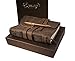 BEST LEATHER JOURNAL GIFT SET - for women men - UNIQUE SOFT ROLL UP vintage LUXURY medium UNLINED 7 x 5 notebook, antique PEN & BOX - FOR TRAVEL WRITING DIARY/ART SKETCHBOOK him her