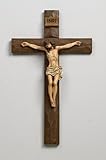 Roman 12" Inri Driftwood Texture Crucifix Wall Cross (Kitchen)