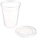 Durameg [100 Count - 16 oz. Crystal Clear PET Plastic Disposable Cups with [No-Slot Flat Lids]