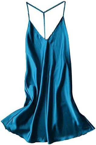 Zainafacai Sexy Nightgowns for Women,Women's Pajamas Sexy Satin Nightdress Backless Pajamas Without Chest pad