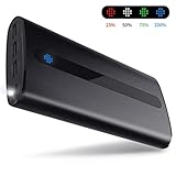 Todamay Power Bank 24000mAh Ultra-Portable Phone Charger External Battery 2.1A Input Port, LED Lights 3 Charging Ports for Smartphone&Other Device, Black …