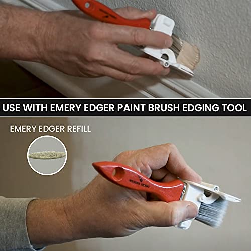 Emery Edger Paint Brush Edging Tool with 5 Pack of Fabric Pads for