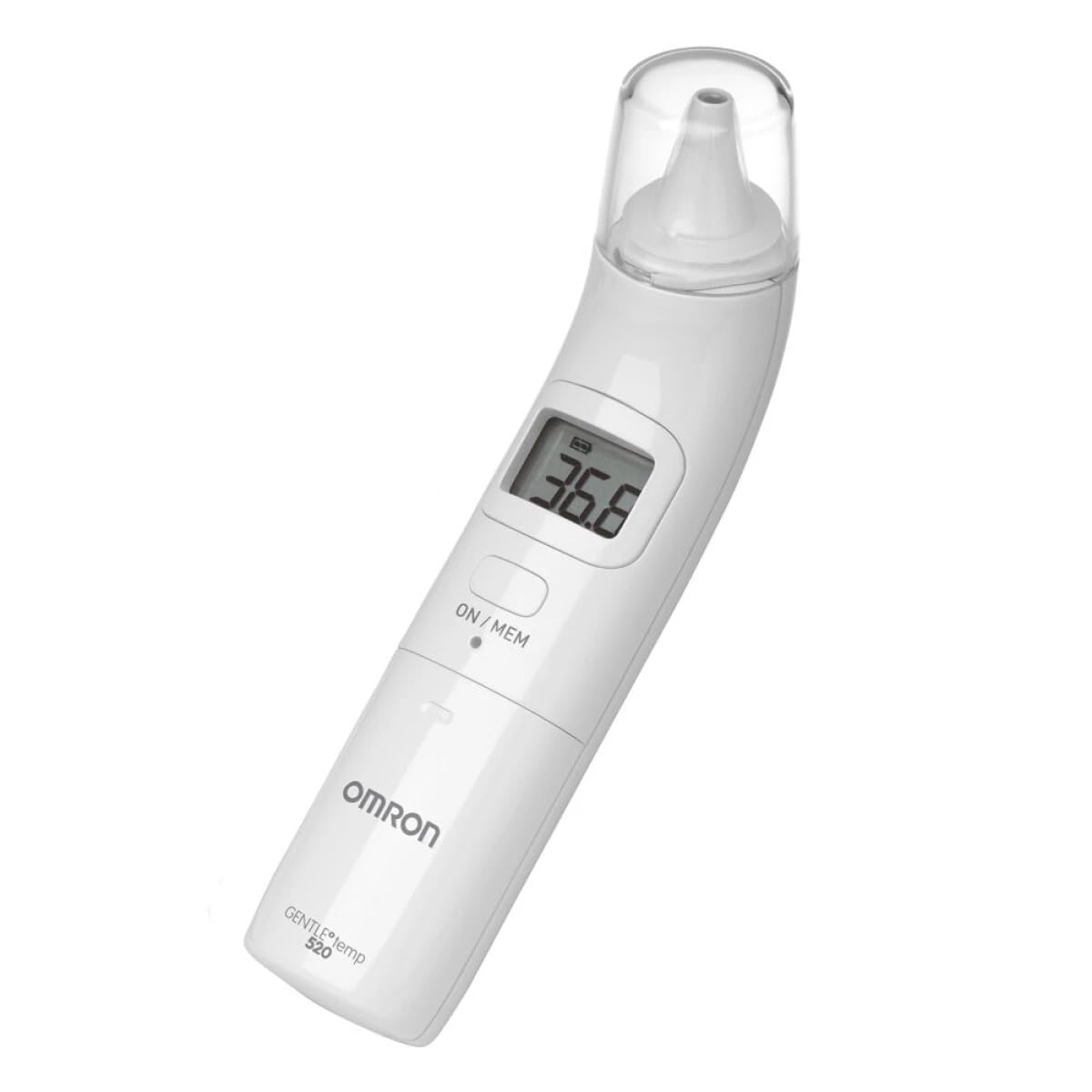OMRON GentleTemp 520 Digital Ear Thermometer - Accurate Readings in Celsius and Fahrenheit with Large Easy-to-Read Display - White