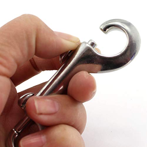 2-Pack 316 Stainless Steel Double Ended Bolt Snap Hook 3-1/2'' Double End Bolt Snaps Hooks Scuba Diving Clips Marine Grade for Water Bucket/Dog Leash/Pet Feed Bucket & Hammock/Horse Tack and More - Thumbnail 3