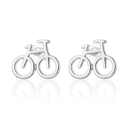 Iszie 925 Sterling Silver Cute Little Bicycle Stud Bike Earrings Earrings for Girls Women
