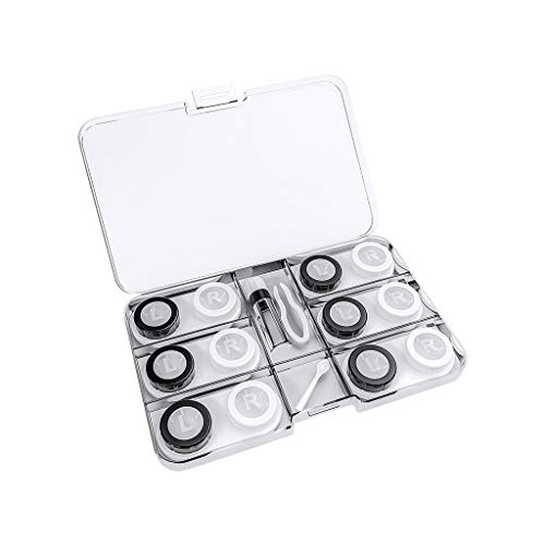 Colored Contact Lens Case, Women Men Hard RGP Contact Lens Organizer Case Travel Holder - No Leak Seal Washer - FDA Approved,6 Pack (Note : only Contact Lens case,No Colorful Contact Lenses )