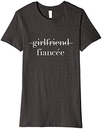 Womens Engagement "Girlfriend Fiancee" T-Shirt XL Dark Heather