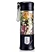 Portable Blender, USB Travel Juice Cup Baby Food Mixing Juicer Machince with Updated 6 Blades with Powerful Motor 4000mAh Rechargeable Battery,13Oz Bottle(black)