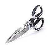 Clear Scissors Best Kitchen Shears Stainless-Steel Multi-Purpose Heavy-Duty Dishwasher Safe Scissors for Cutting Chicken, Poultry, Seafood, Meat, Vegetables, Herbs, Food - Black