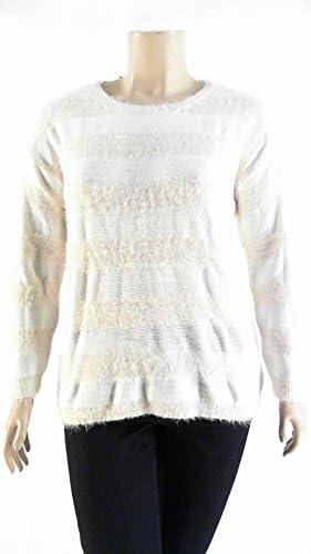 Joseph A Women's Eyelash Sweater, Cream Stripe