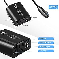 Bapdas 150W Car Power Inverter DC 12V to 110V AC