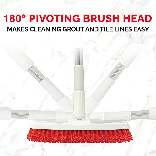 Swivel Grout Brush with Long Handle for Tile Floors Extendable up to