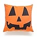 HL HLPPC Trick or Treat Pumpkin Halloween Cotton Linen Home Decor Throw Pillow Covers Set of 3,18 x 18 Inches