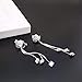 YOQUCOL Women Cubic Zirconia Crystal Long Drop Dangle Clip On Earrings For Not Pierced Women