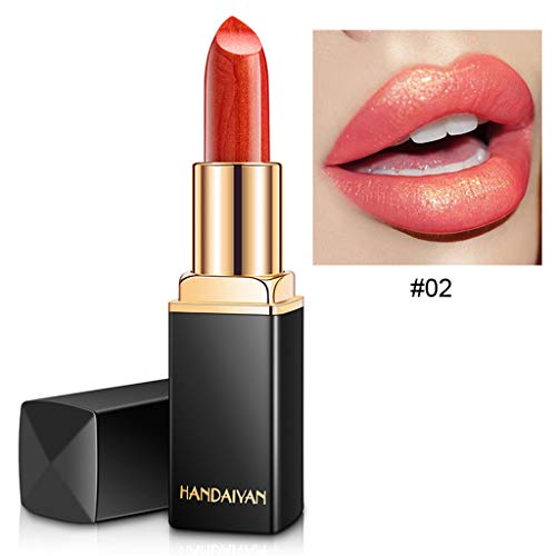 Wotryit 6 Colors Metallic Glitter Lipstick Waterproof Long Lasting Hydrating Satin Lipstick Set,Mother's Day Valentine's Day Gifts