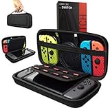 Orzly Carry Case Compatible With Nintendo Switch - BLACK Protective Hard Portable Travel Carry Case Shell Pouch for Nintendo Switch Console &amp; Accessories
