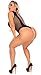 Women's Sexy One Piece Teddy Backless Shredding Lingerie Bodysuit (One Size, Black)