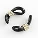 Pandahall 200pcs Adjustable Eyeglass Holders Chain Strap Holder Rubber Loop Coil Ends Beaded Jewelry Findings Black 20x5mm