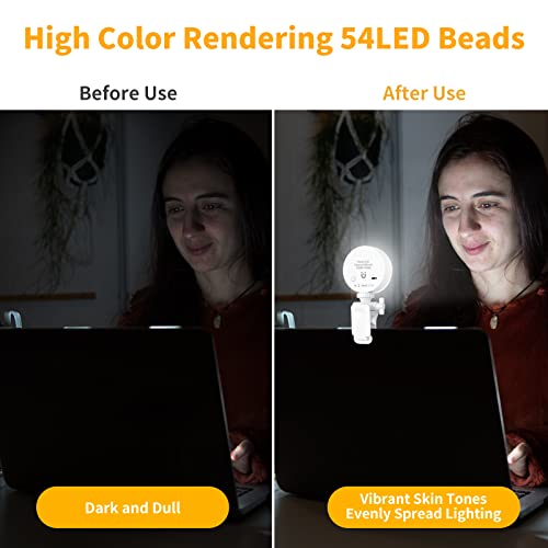Selfie Light 6500K Rechargeable Phone Ring Light with 3 Light Modes, Portable Clip on Selfie Light for iPhone, Phone, Laptop, Camera, Selfie, Video Calls, Video Conference, TikTok, Vlog