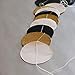 Paper Circle Dot Garland Streamer. 5 Pack of 10-Foot Garlands (50 Feet Total) as Black and Gold Decorations for Weddings, Birthday Parties, Showers, New Years Eve, or Any Event (White, Gold, Black)
