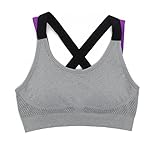 BURNING EYES Women Sports Bra Racerback Pad Bra Ladies High Impact Running Yoga Boxing Fitness Strappy Bra