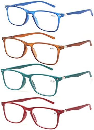 JOSCHOO Reading Glasses Women Men Colorful Trendy Readers Glasses with Strong Spring Hinge gafas