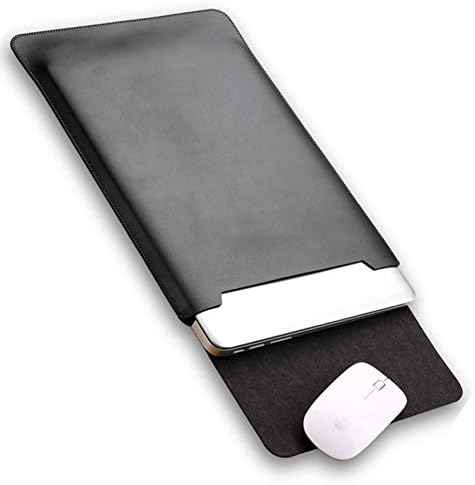 ABRONDA 14-15.4 inch Laptop Leather Sleeve Case Scratchproof Protection Leather Notebook Sleeve Compatible MacBook Pro Retina 15.4 Inches, Fits Model A1990/A1707/A1398 - Black