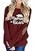 Pink Queen Womens Casual Long Sleeve Mama Bear Printing Blouse Tunic Shirt Sweatshirt Ruby L