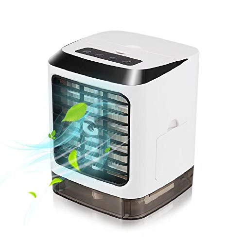 Peodelk Portable air Conditioner Fan Mini, Air Cooler Light Changing 3 Fan Speed Personal USB Desktop Fan Humidifier Fan for Home Office Bedroom