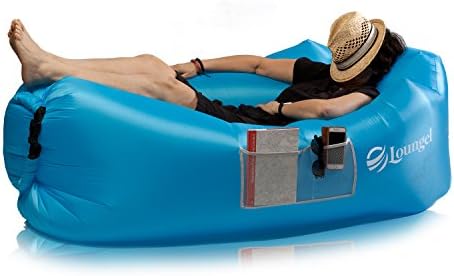 Loungel Inflatable Air Couch Sofa Lounger Portable, Outdoor Lazy Bag, Nylon, Waterproof, Beach Bag, Couch, Relaxing | Inflate Bag Sofa, Pool Hangout, Compression Camping Lazy Bag