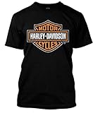 Harley-Davidson Men's Orange Bar & Shield Black T-Shirt 30290591