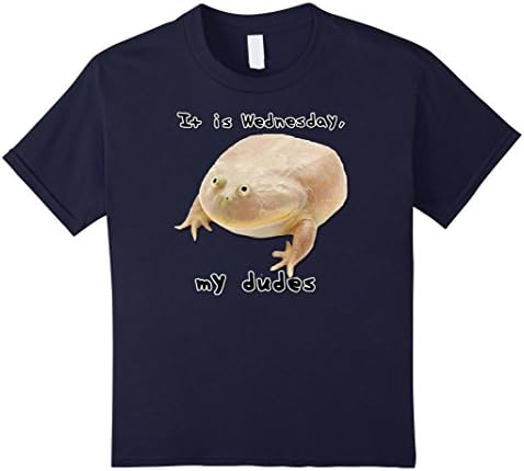 Kids It is Wednesday My Dudes - Frog Meme T-Shirt 12 Navy