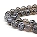 JARTC Natural Stone Beads Black White Dragon Vein Agate Round Loose Beads for DIY Necklace Bracelat Jewelry Making Beads 15
