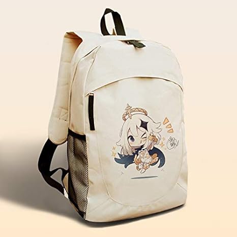 Amazon 原神 Genshin パイモン ゲーム ベージュ色 リュックサック 通勤 通学 旅行 合宿 リュック アニメ 萌えグッズ 通販